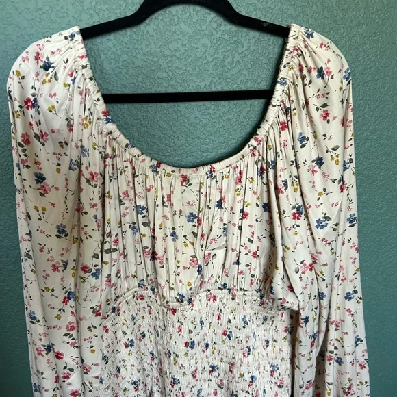 GAP silk offWhite Pleated Long Sleeve Blouse - Picture 3 of 3